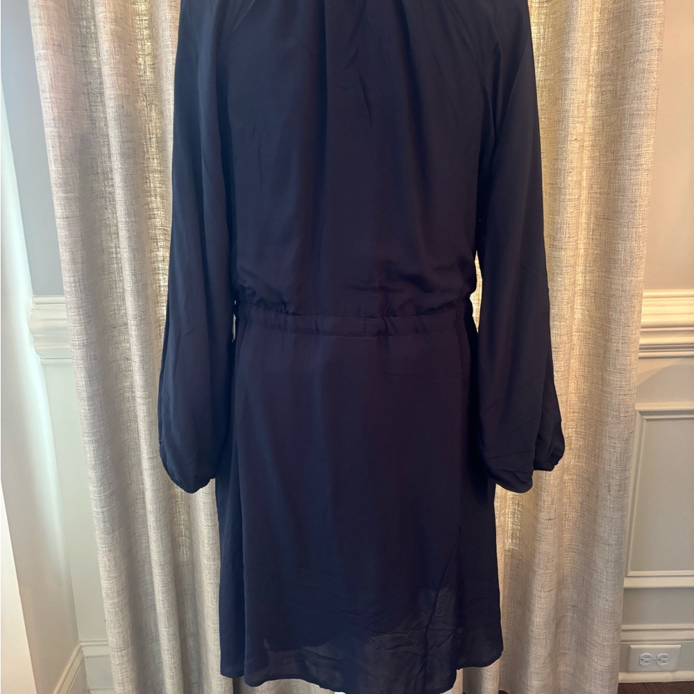 Spartina 449 Navy Long Sleeve V-Neck Drawstring Dress - Picture 5 of 11